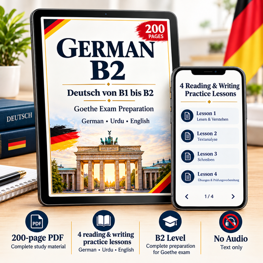 German B2 Complete PDF Course | Goethe Exam Preparation | German + Urdu + English