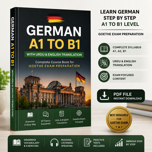 German A1 to B1 – Urdu & English Translation | Goethe Exam Preparation Ebook